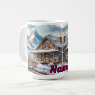 Illustration av Rustic Mountain Cabin Kaffemugg