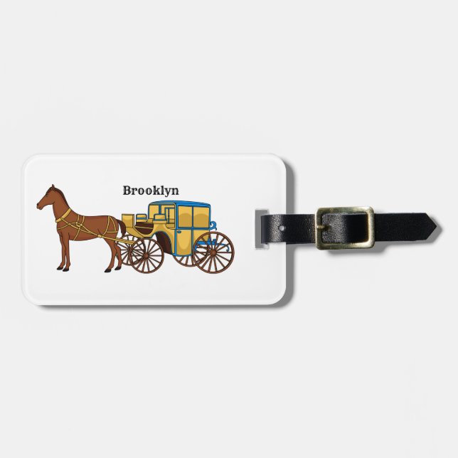 illustration av rutt häst och royal bagagebricka (Horisontell Framsida)