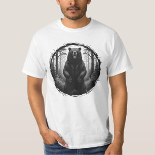 Illustration av rytande björn – Vild skogsgrafik T Shirt