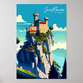 illustration av San Marino Italien vintage resor Poster