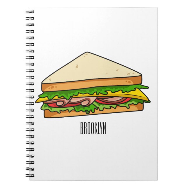 illustration av Sandwich-tecknad Anteckningsbok (Framsidan)