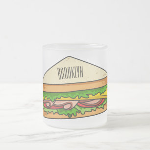 illustration av Sandwich-tecknad Frostad Glasmugg