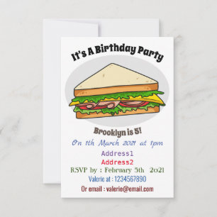 illustration av Sandwich-tecknad Inbjudningar