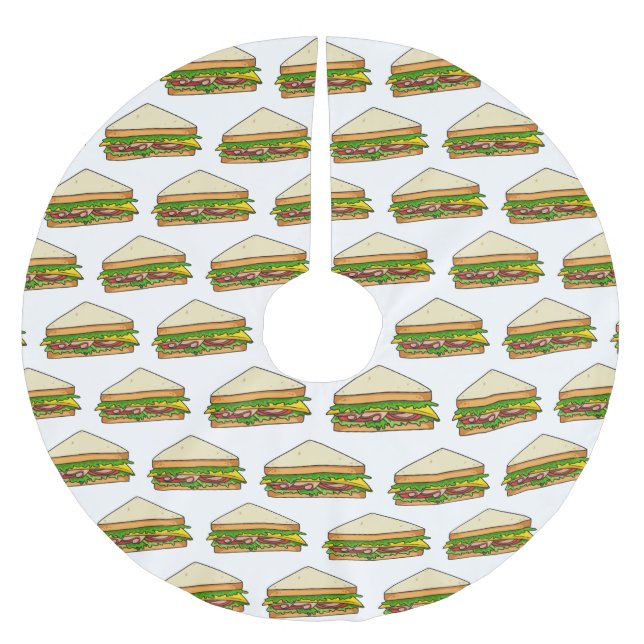 illustration av Sandwich-tecknad Julgransmatta Borstad Polyester (Framsidan)