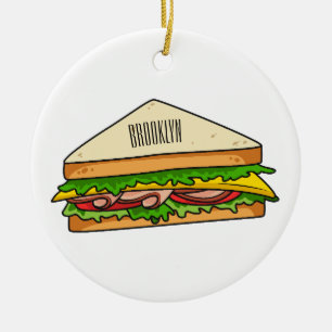 illustration av Sandwich-tecknad Julgransprydnad Keramik