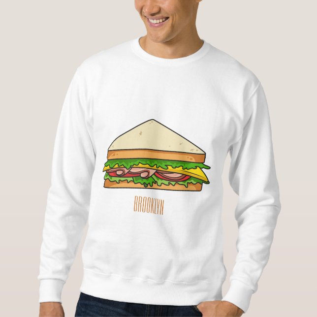 illustration av Sandwich-tecknad Lång Ärmad Tröja (Framsida)