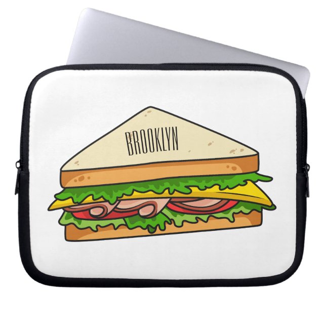 illustration av Sandwich-tecknad Laptop Fodral (Framsidan)