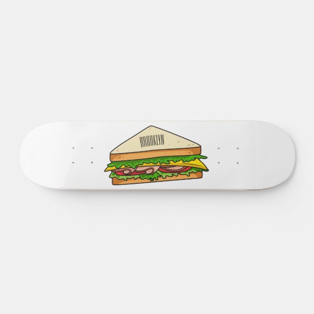 illustration av Sandwich-tecknad Mini Skateboard Bräda 18,5 Cm (Horz)