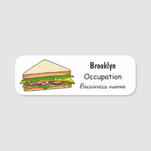 illustration av Sandwich-tecknad Namnbricka