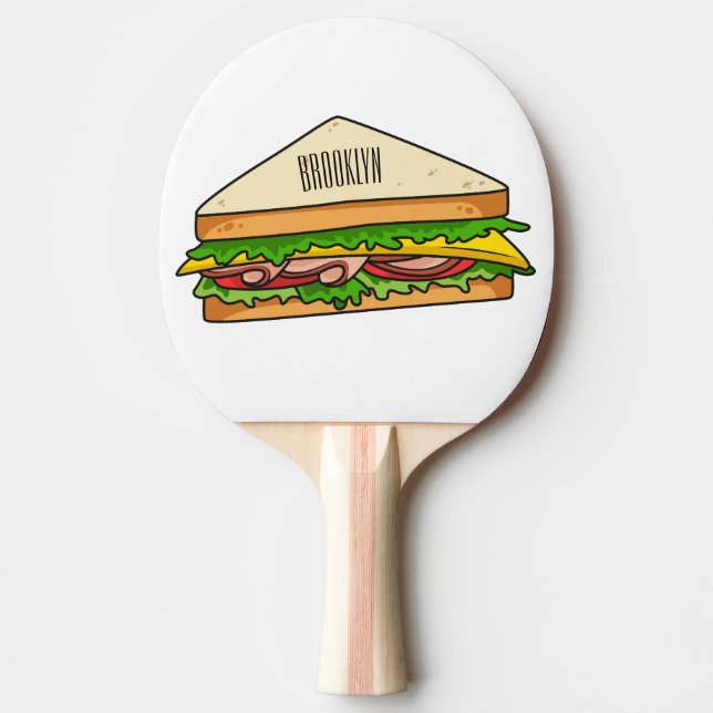 illustration av Sandwich-tecknad Pingisracket (Framsidan)