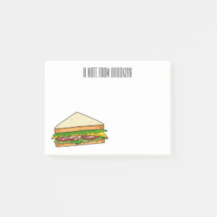 illustration av Sandwich-tecknad Post-it Block