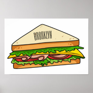illustration av Sandwich-tecknad Poster