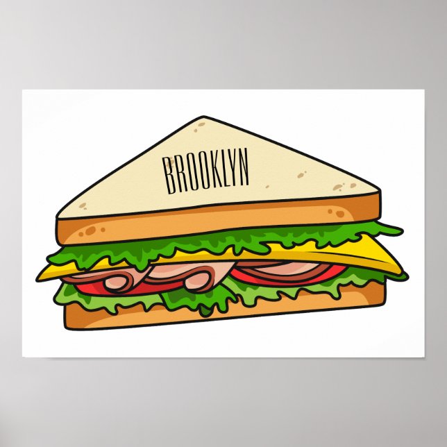illustration av Sandwich-tecknad Poster (Framsidan)