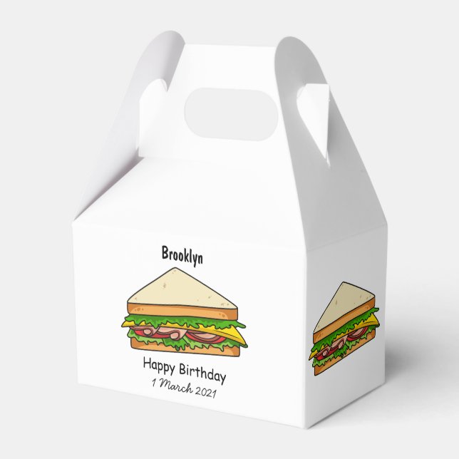 illustration av Sandwich-tecknad Presentaskar (Framsidan Sidan)
