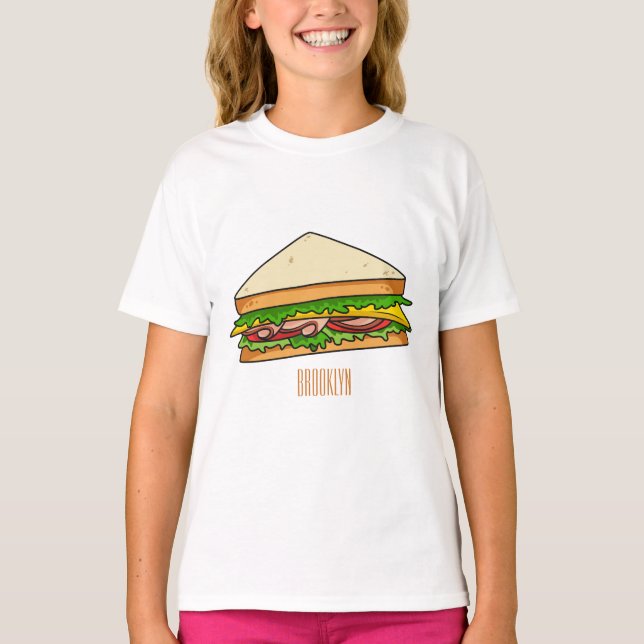 illustration av Sandwich-tecknad T Shirt (Framsida)