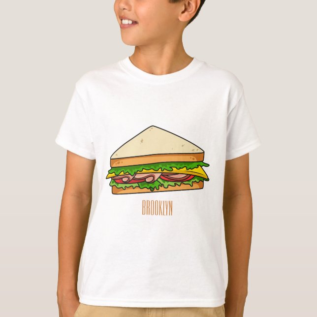 illustration av Sandwich-tecknad T Shirt (Framsida)