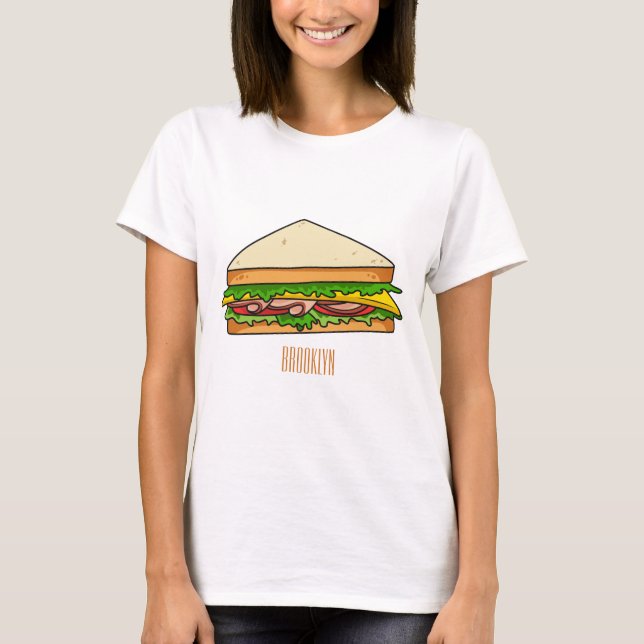 illustration av Sandwich-tecknad T Shirt (Framsida)