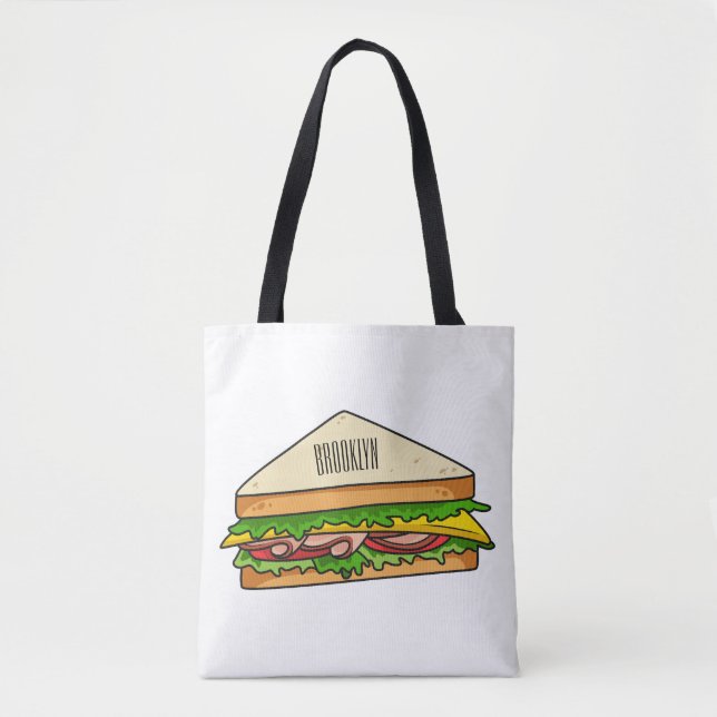 illustration av Sandwich-tecknad Tygkasse (Framsida)
