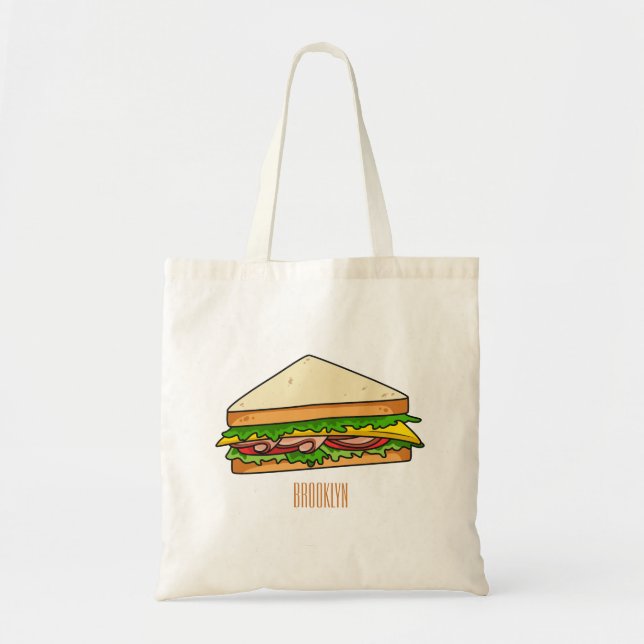 illustration av Sandwich-tecknad Tygkasse (Framsidan)