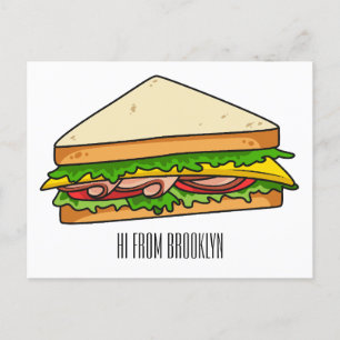 illustration av Sandwich-tecknad Vykort