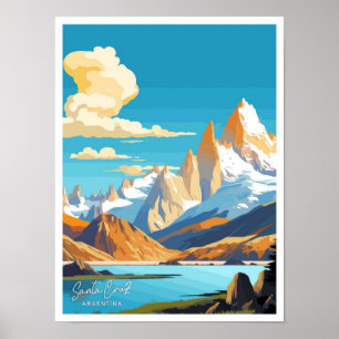 illustration av Santa Cruz Argentina Travel Vintag Poster