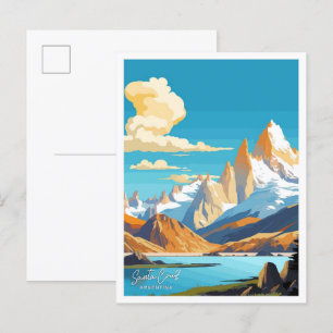 illustration av Santa Cruz Argentina Travel Vintag Vykort