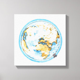 Illustration av satellit- orbiting jorden canvastryck