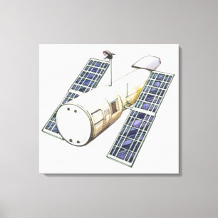 Illustration av satellit- som används för att canvastryck