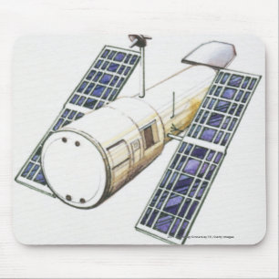 Illustration av satellit- som används för att musmatta