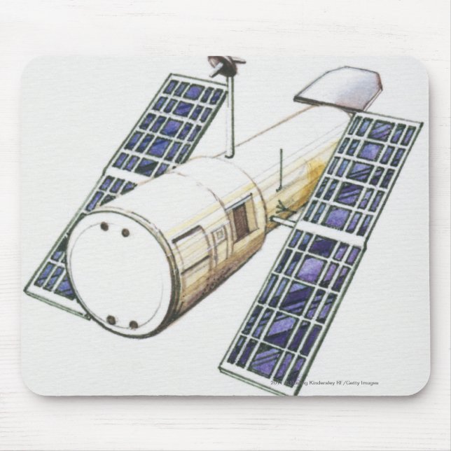 Illustration av satellit- som används för att musmatta (Framsidan)
