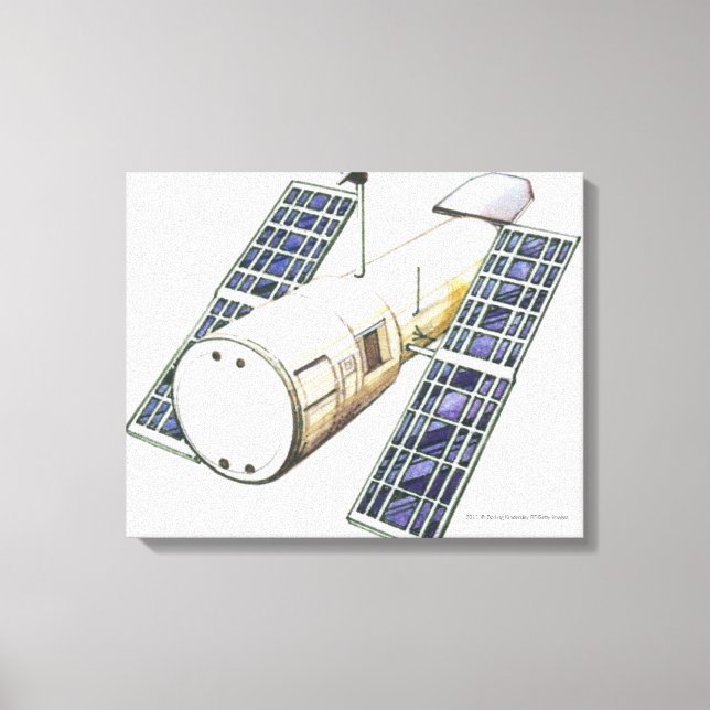 Illustration av satellit som används för att upptä canvastryck (Framsida)