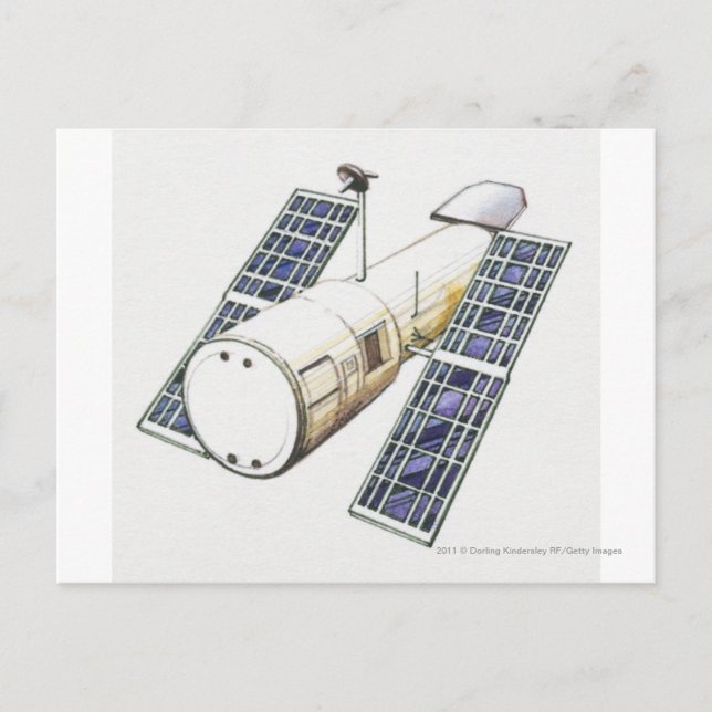 Illustration av satellit som används för att upptä vykort (Framsida)