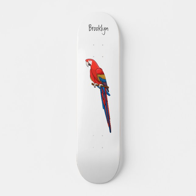 illustration av scarlets tecknad för makaaparot mini skateboard bräda 18,5 cm (Framsida)