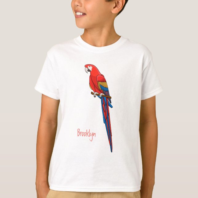 illustration av scarlets tecknad för makaaparot t shirt (Framsida)
