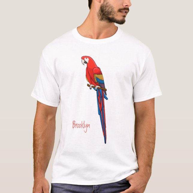 illustration av scarlets tecknad för makaaparot t shirt (Framsida)