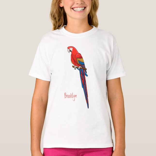 illustration av scarlets tecknad för makaaparot t shirt (Framsida)