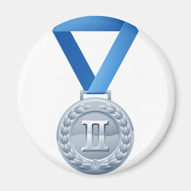 Illustration av silver medal magnet (Framsidan)