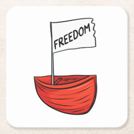 Illustration av sjöfartyget Nautism Underlägg Papper Kvadrat