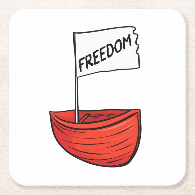 Illustration av sjöfartyget Nautism Underlägg Papper Kvadrat (Framsidan)