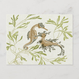 Illustration av sjöhäst i art nouveau - ändrad kon vykort
