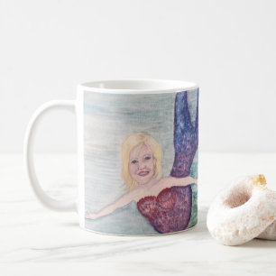 Illustration av sjöjungfruns målning kaffemugg