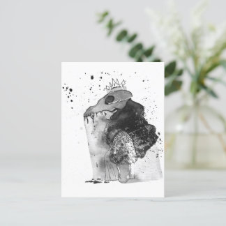 Illustration av skal och ben vykort