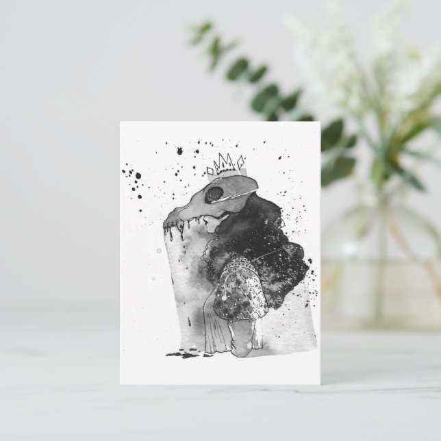 Illustration av skal och ben vykort (Stående Fram)