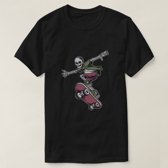 illustration av skalle med flygande placering i sk t shirt (Design framsida)