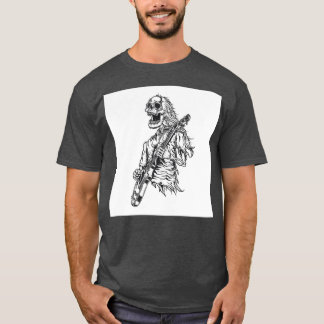 Illustration av skelett som spelar gitarr t shirt