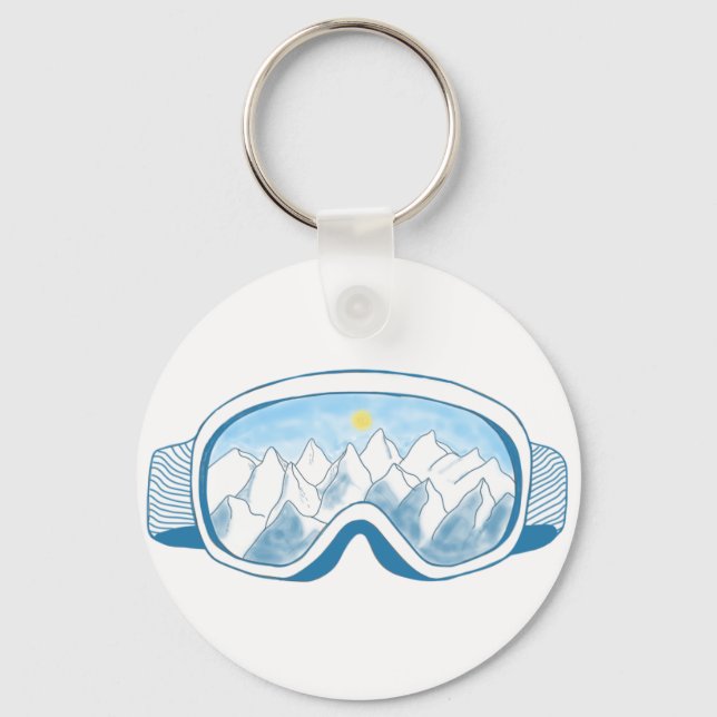 Illustration av Ski Goggles Nyckelring (Framsida)
