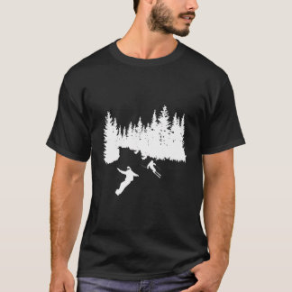 Illustration av skidåkning och påstigning - Forest T Shirt