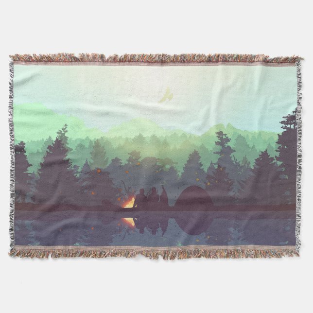 Illustration av skogsområden i Camping Äventyr Filt (Framsidan)