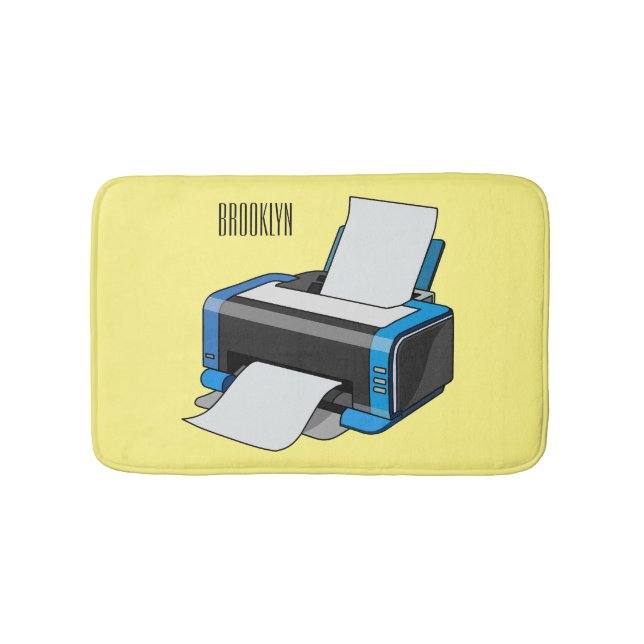 illustration av skrivarens tecknad badrumsmatta (Framsidan)