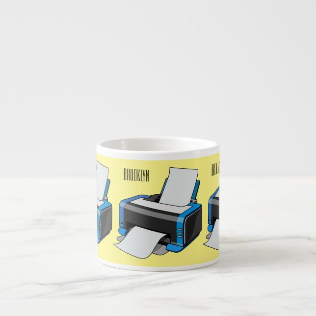 illustration av skrivarens tecknad espressomugg (Framsidan)